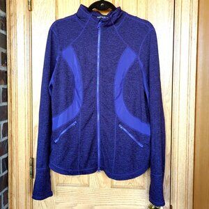 Zella heathered purple/black mesh panel gym jacket XL full zip activewear